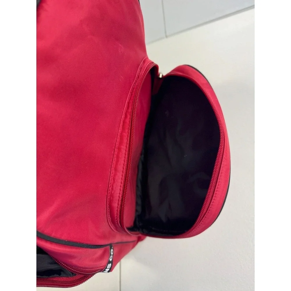 Polo Jeans Co Ralph Lauren Red Nylon Backpack Logo Tape Vintage School Bag